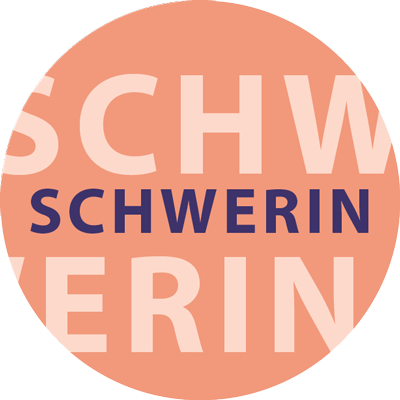 Button mit Schwerin-Schriftzug